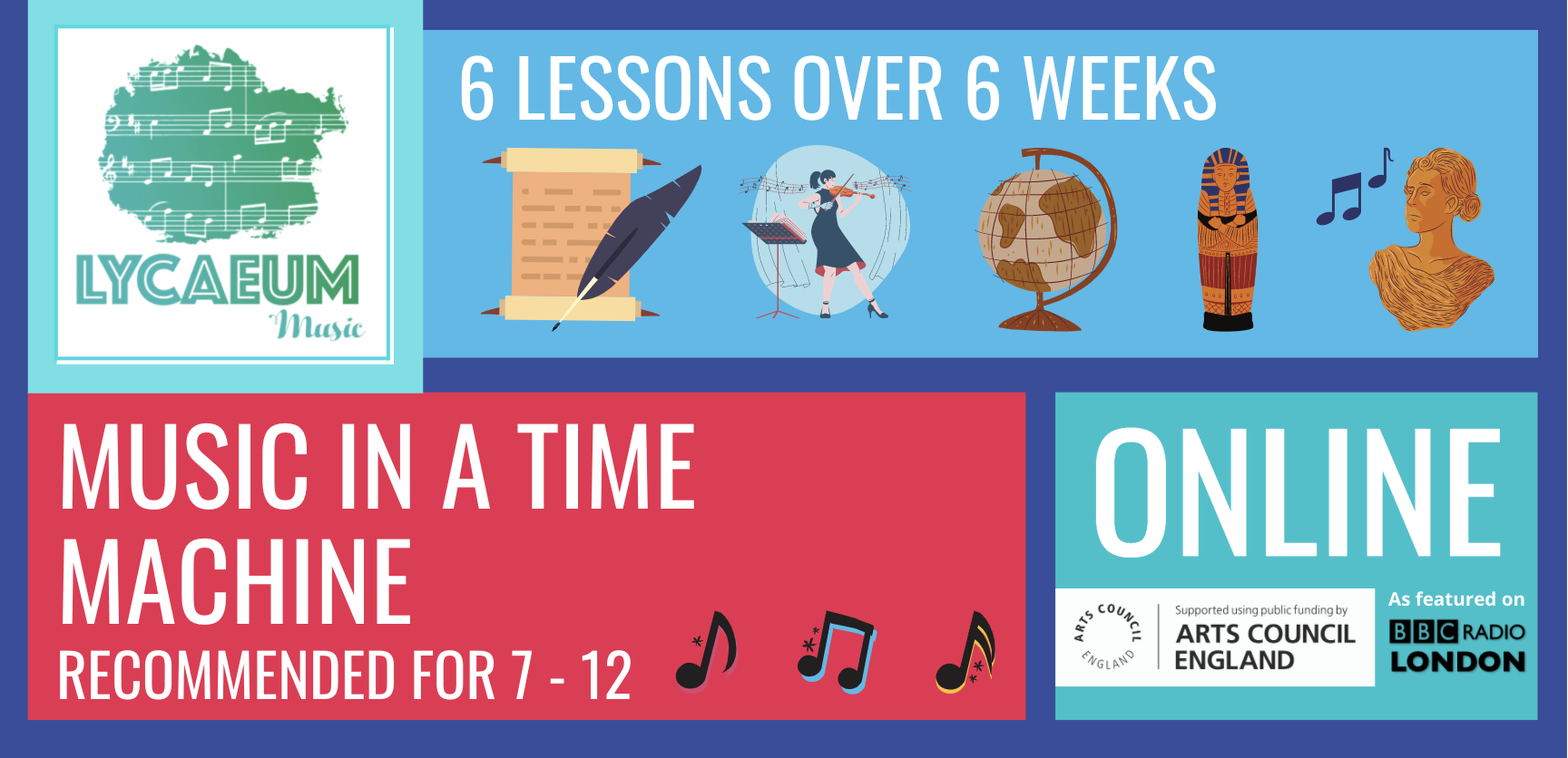 music in a time machine (7-9yo's) - 6 weeks - pick your weekly time slot