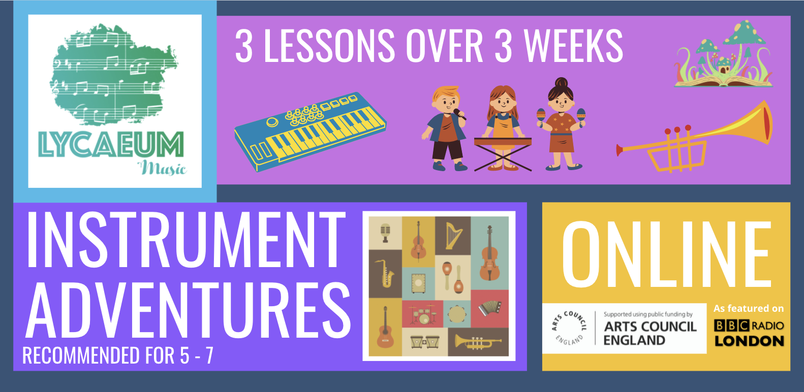 instrument adventures (5 - 7yo) - pick your weekly time slot