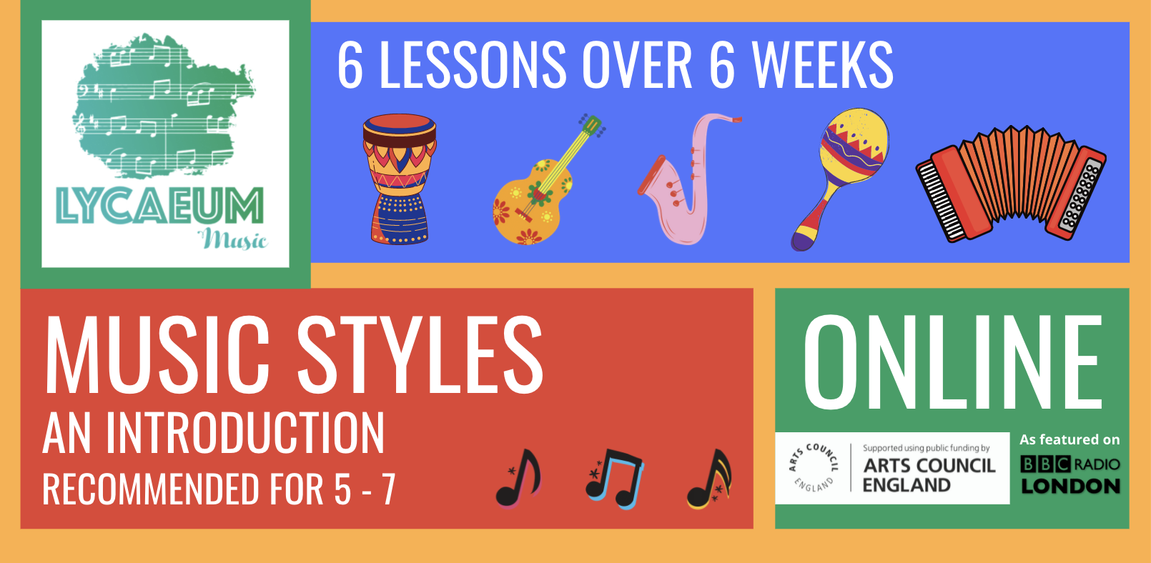 music styles: an introduction (5 - 7yo) - pick your weekly time slot
