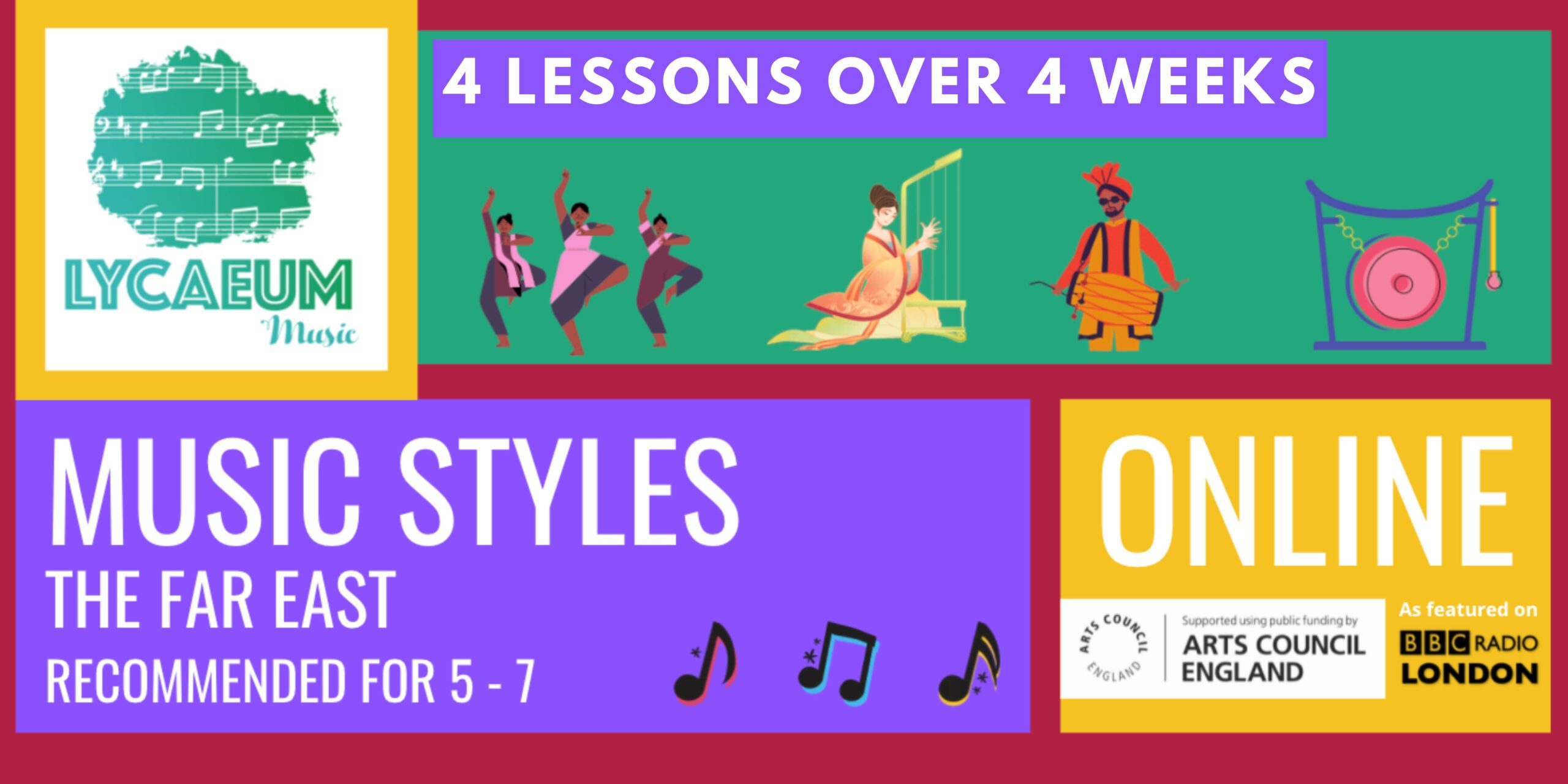 music styles: the far east (5 - 7yo) - pick your weekly time slot