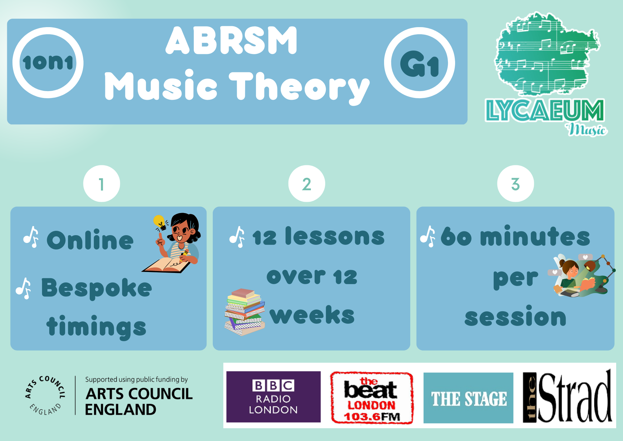 1on1 abrsm music theory: grade 1 – bespoke timings to suit your schedule