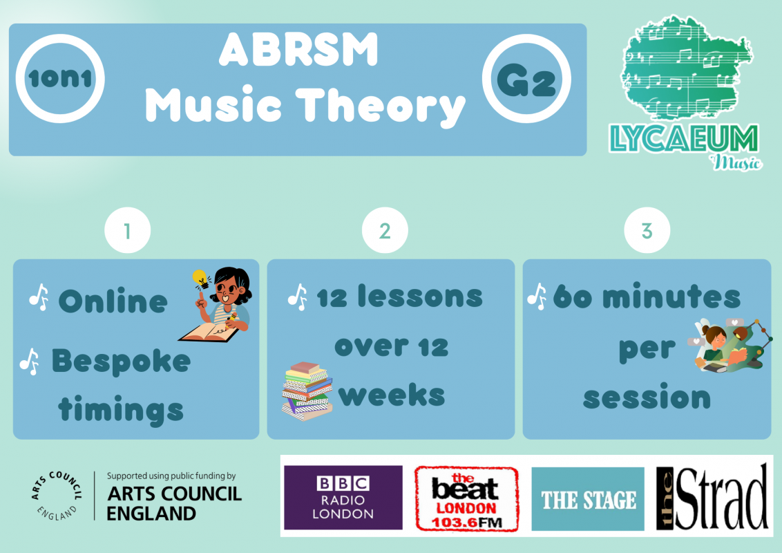 1on1 abrsm music theory: grade 2 – bespoke timings to suit your schedule
