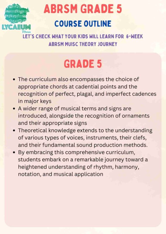abrsm music theory: grade 5, pt.1 - pick your weekly time slot