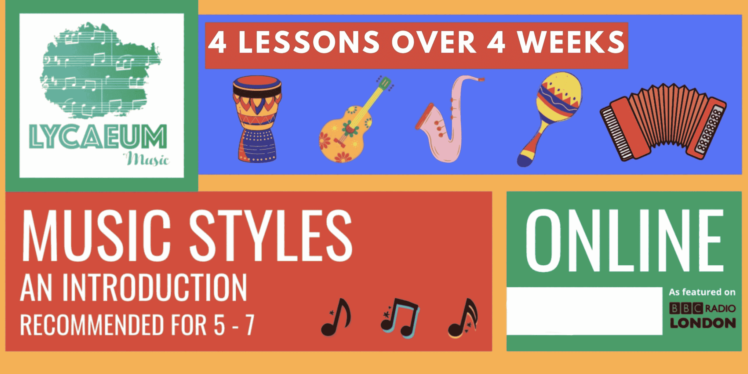 music styles: an introduction (5 - 7yo) - pick your weekly time slot